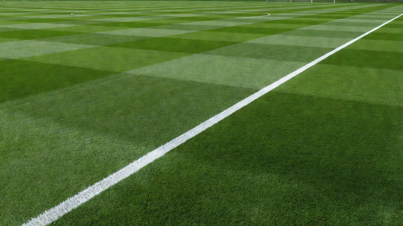 A whiteboard with a quarter-pitch grid drawn in thin lines on a training ground wall